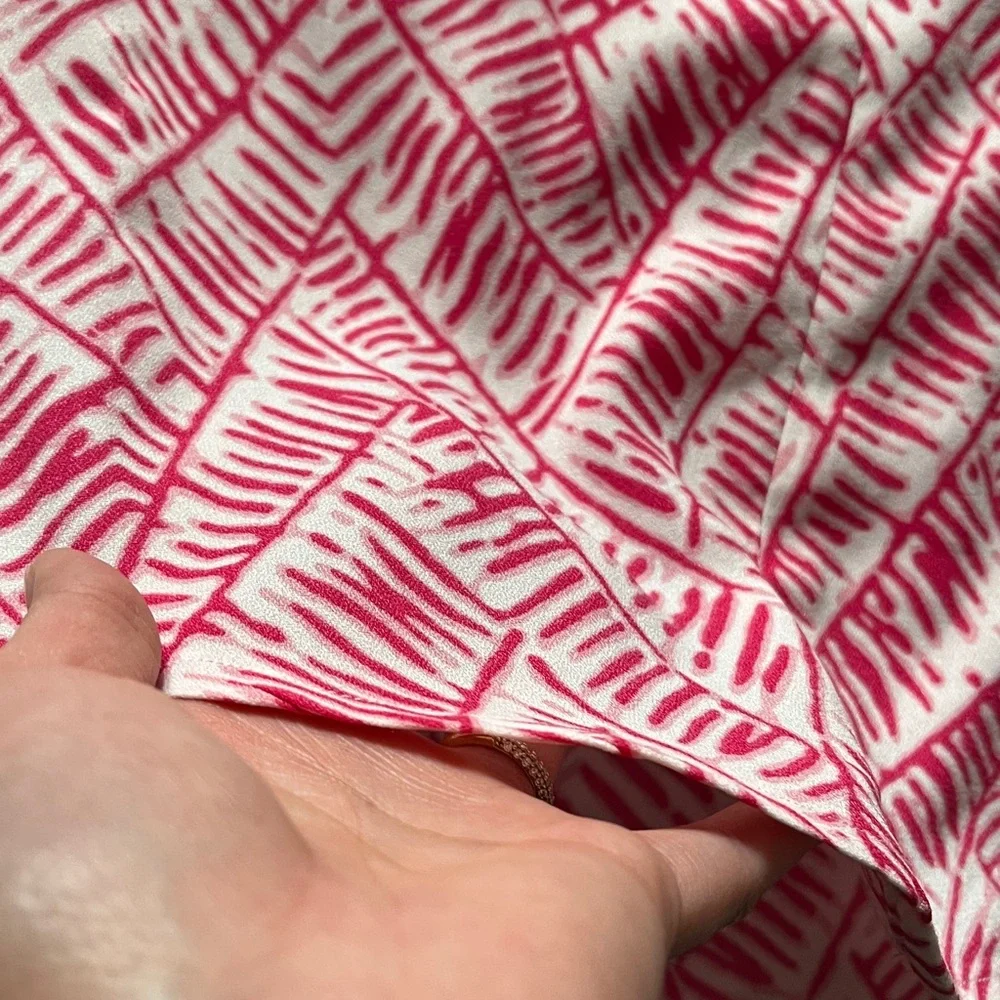 Bartle b. Size small Women's Dark Pink Patterned Top with back zipper